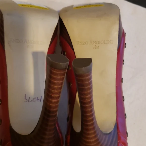 Enzo Angeolini Eabalinia Red Leather Pumps Size 6.5  NWT - Picture 5 of 5